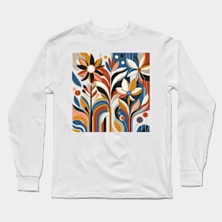 Modern Floral Pattern Long Sleeve T-Shirt